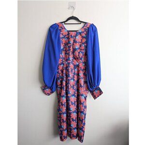 Handmade midi dress with statement balloon sleeves